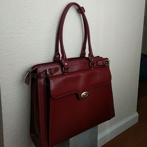 McKlein Burgundy Winneteka Laptop Briefcase